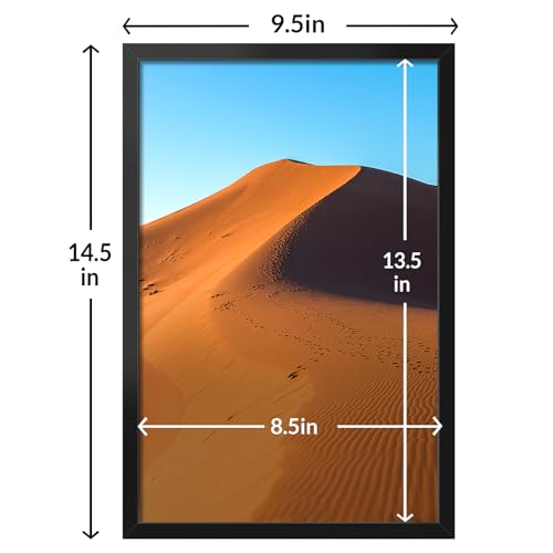 Image of LaVie Home 9x14 Picture Frame for Wall Display, 9x14 Black Picture Frame with HD Plexiglas, 9 x 14 Poster Frame 1 Pack, Display Frame for Vertical or Horizontal, Classic Collection