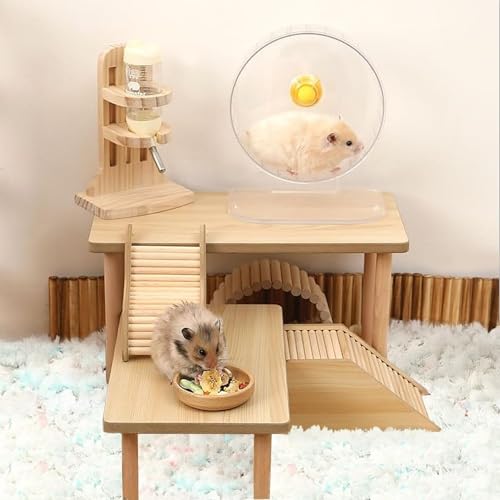2-Piece Set Hamster Play Wooden Platform for Dwarf Syrian Hamsters Gerbils Mice Degus or Other Small Pets - Image 3