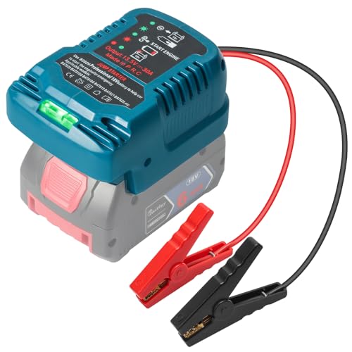 Starthilfebooster für Auto kompatibel mit Bosch GBA 18V Akku Starthilfegerät und Jump Starter tragbare Starthilfe Powerbank für PKW Diesel und Benzinmotoren Notstartgerät mit Lithium Technologie