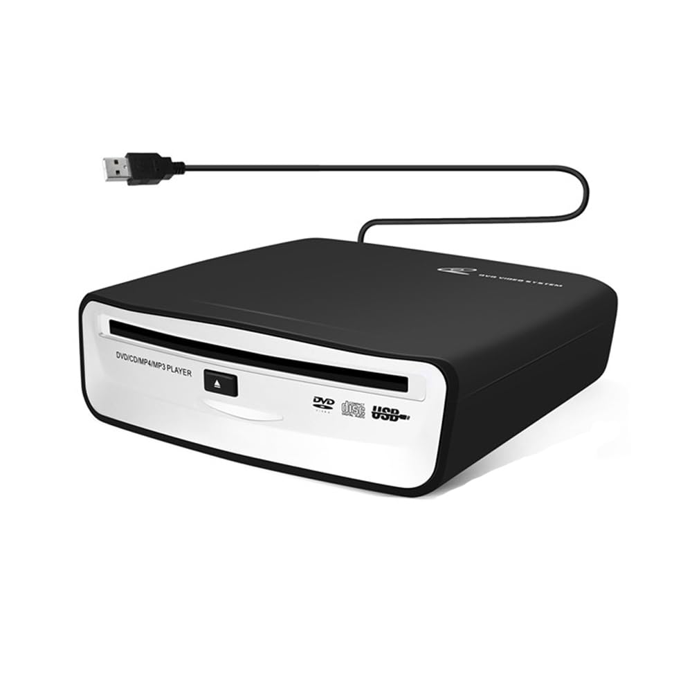 CD/DVD Player Auto Extern, Tragbarer CD Player Auto Radio DVD Player mit USB-Anschluss, CD/DVD-Dish Box Player Stereoanlage, für Android Autoradio, Laptop & Fernseher, Universell