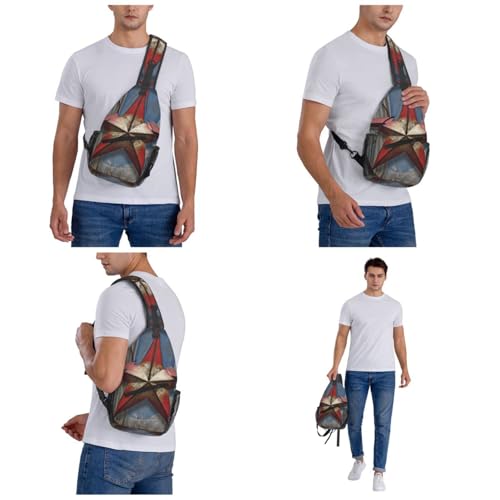 Bolso cruzado American Wastern Texas Star para hombre y mujer miniatura 7