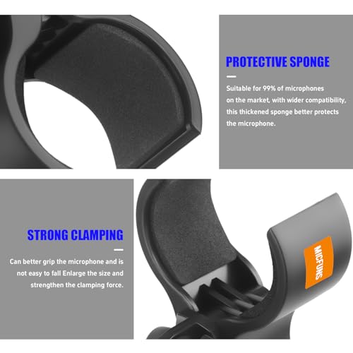 Support de microphone robuste lot de 4 pinces réglables 32 à 60 mm