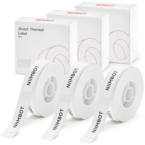NIIMBOT Label Tape of Model D11/D110/D101 Printer, (3 Rolls, 0.47