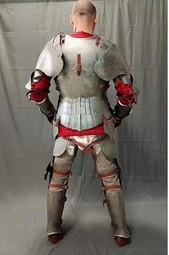 15th Century Milanese Knight Full Plate Armor Suit – Wearable Medieval Steel Armor with Helmet, Gauntlets & Greaves – LARP, Renaissance Faire, Cosplay, Display.