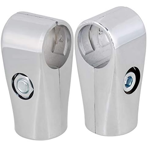RDEXP Silver 2 Way 25mm ID Tube Clamp Pipe Aluminum Alloy Drying Rack Round Connector Tube Set of 2 Cover