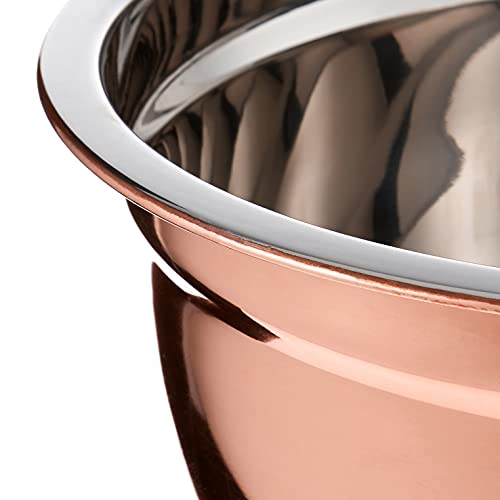 Tazón para mezclar de acero inoxidable con baño de cobre 3 qt miniatura 3