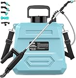 VASG Battery Powered Garden Sprayer 2 Gallon, 7.4V Powerful Electric Sprayer, Weed Yard Lawn Sprayers with 5 Mist Nozzles & Retractable Wand & Adjustable Strap for Lawn, Garden, Yard