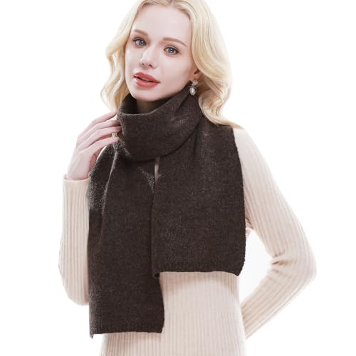 RIIQIICHY Scarf for Women Knit Scarves Winter Warm Scarf for Cold Weather Brown