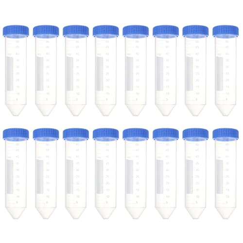 iplusmile 25pcs 遠心分離管 50Ml 遠沈管 多機能チューブ型 スクリューキャップ付き無菌コニカルチューブ 試験管 プラスチック 円錐形の底 ラボ科学実験用のバイアル試験