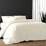 DOZ Duvet Cover Set, 100% Viscose derived from Bamboo, Organically Grown, Buttery Soft, Cooling Duvet Covers, High GSM, 1 Duvet Cover and 2 Pillowcases, 106'x90' (Ivory, King/Cal King)