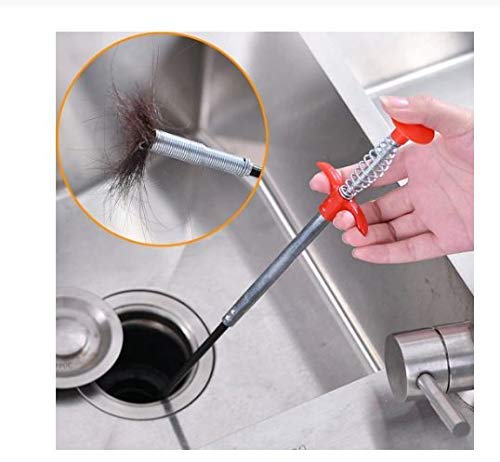 Eopzo ABS and Stainless Steel Hair Catching Drain Cleaner Wire Spring Sink Cleaning Stick-image-12