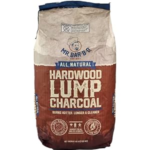 Mr. Bar-B-Q Natural Hardwood Lump Charcoal | Burns Hotter, Longer & Cleaner | Made from a 100% Hardwood Blend | Natural Lump Charcoal | Lights Easily – Low Ash | 16-Pound Bag