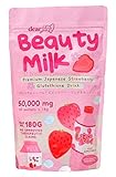 Dear Face Beauty Milk Japanese Collagen STRAWBERRY Drink - 50,000mg Hydrolyzed Collagen, 6.3 Ounce (Pack of 1)