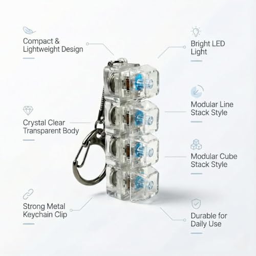 Image of Transparent Mechanical Switch Fidget Keychain for Stress Relief, Clicky Desk Toy for Adults, Portable EDC Keyring Accessory for Office, Travel & Daily Use (Multicolor)