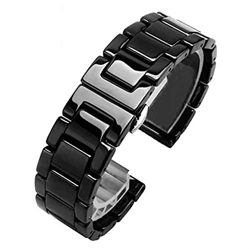 Bracelet montre céramique LJIANGD anti rayure remplacement 16mm 22mm homme femme