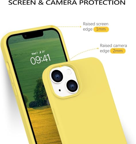 Image of DIZORO Basic Case for iPhone 13 with Protective Shockproof Candy Back Cover (Silicone | Yellow)