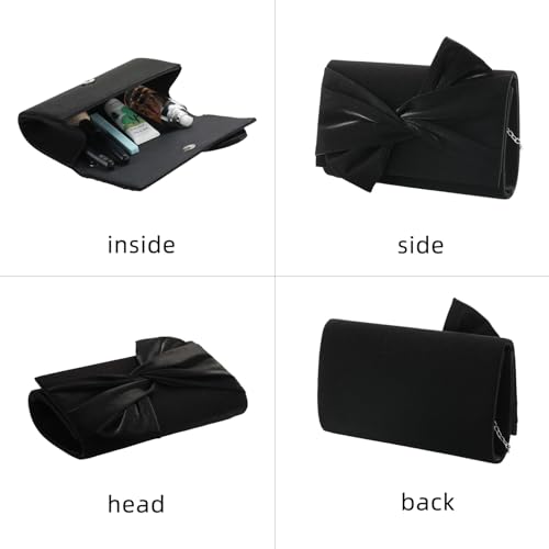 Image of WALLYN'S Satin Clutch purse evening bag for women party wedding handbag