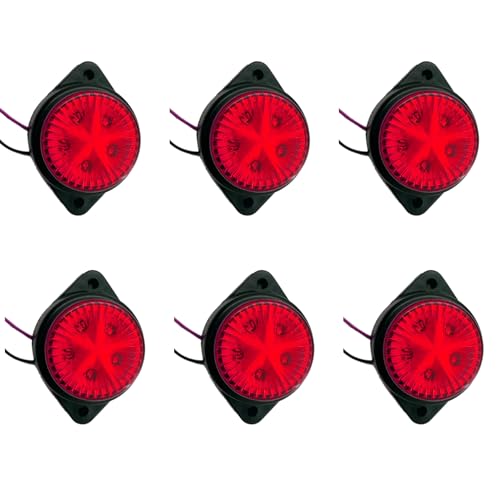 Feux de position LED pour remorque 12V étanches et de poulet rouges pour semi-camion Lot de 6