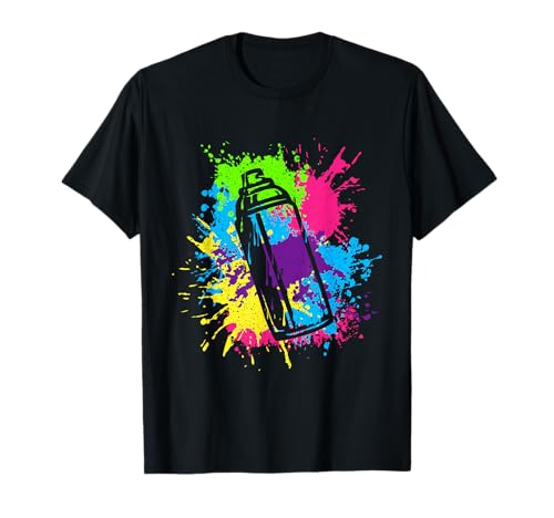 Buntes Graffiti Grafik Sprühdose Street Art Künstler T-Shirt