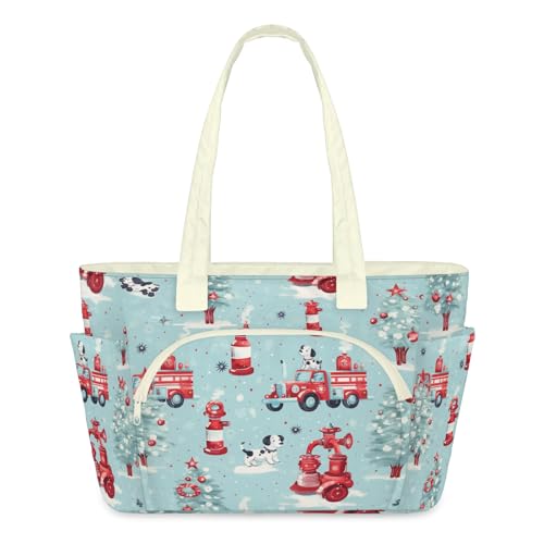 Sac à main léger matelassé camion de pompier grand format avec zip pour femme active