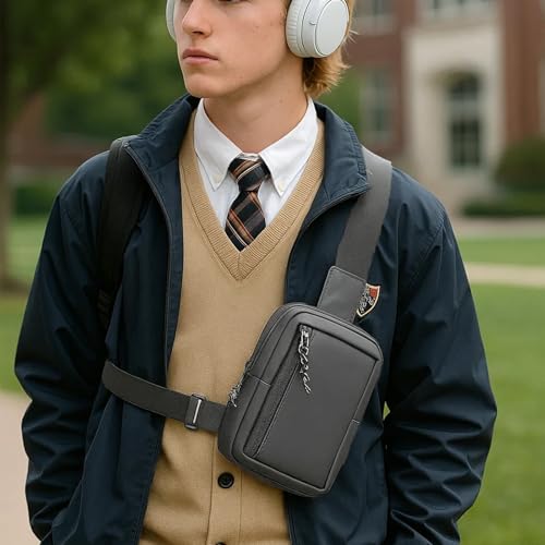 Mini Crossbody Bags for Men Women, Waterproof Sling Crossbody Backpack Chest Bag Phone Purse for Hiking Travel Sports Running2