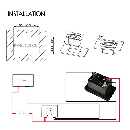 Jayron Rectangular Lcd Digital Hour Meter Dc 4.5-90V Resettable No Battery Required,For Small Engine Quad Bike Motorcycle Lawn Mower Snowmobile Motocross Chainsaw #TOP4