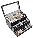 ADTL 3 Layer Sunglasses Organizer Jewelry Watch Collection Multifunctional Storage Box with 3