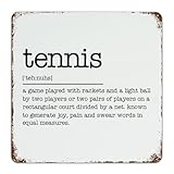 Farmhouse Metallschild Tennis Wanddekorationen Metallschild für Garten Terrasse Männer Definition Drucker Schriftart Poster Geschenk für Geschäft 30,5 x 30,5 cm