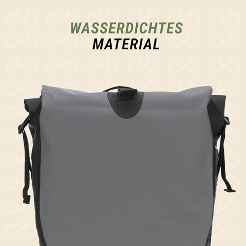 Prophete Seitenpacktasche | Fahrradtasche | grau | Volumen: 20 Liter | wasserdicht