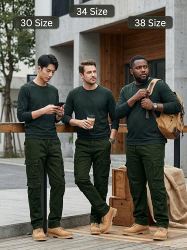 Image of Leriya Fashion Men's Cargo Pants | Multi Pocket Cotton Cargo Joggers for Men | Loose Fit Stylish Pant with Pockets | Casual Baggy Trousers & Streetwear Lower