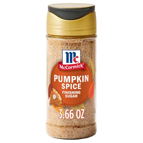 McCormick Finishing Sugar, Pumpkin Spice, Limited Edition, Sweet Blend of Warm Pumpkin Spices, The Perfect Finish for Cookies, Muffins, Pancakes, Bread, and More, 3.66 oz