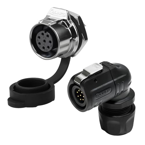 CNLINKO LP-12 connecteur étanche IP68 à angle droit 8 broches pour connexions industrielles fiables