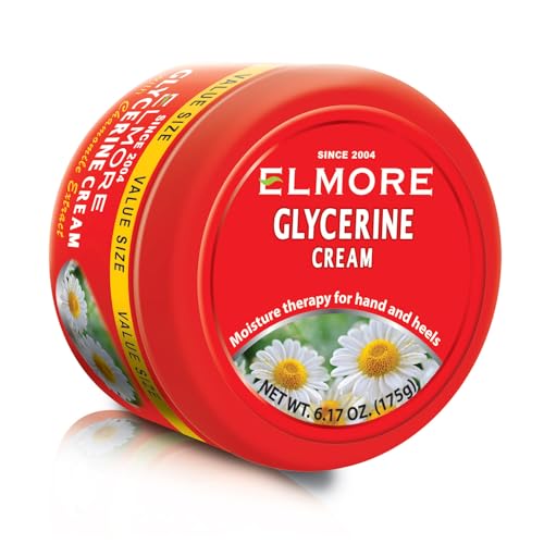 ELMORE Thick Soothing Dry Hand Cream 42% Glycerin for Intense Moisture & Hydration | Chamomile Extract to Calm Soothe & Restore Dry Cracked Skin | Fast-Absorbing & Non-Greasy