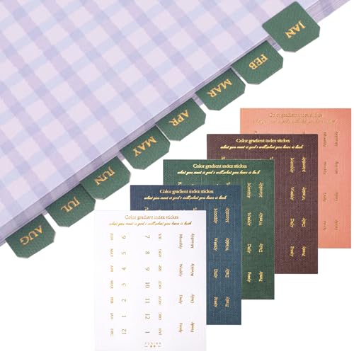 Joez Wonderful 10 Sheets Planner Monthly Tabs Self Adhesive Tabs Stickers Planners Index Tabs Calendar Tabs for Planners Office Study Notebook (180 Pcs)