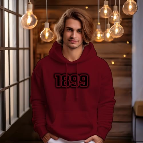 Sweat à capuche 1899 bordeaux en molleton premium