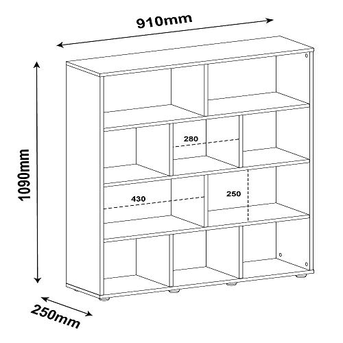 Estante para Livros Rack Book 3 Prateleiras Branco Artely