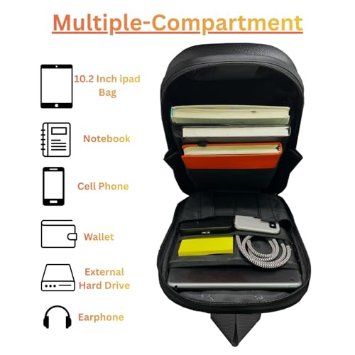 Image of Tukzer ABS Hard Shell Sling Bag Aliens Series 180Open Crossbody Side Shoulder Bag for Mens, Women, Office,Travel,Everyday Mini Backpack for iPad,Tablet,Smartphone,Charger,Headphone,HDD,Camera(01-GRY)