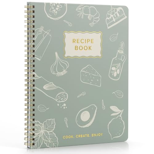 Elegant Recipe Book for 100+ Cherished Meals - Spacious 8.25 x 10' Notebook to Write In Your Own...
