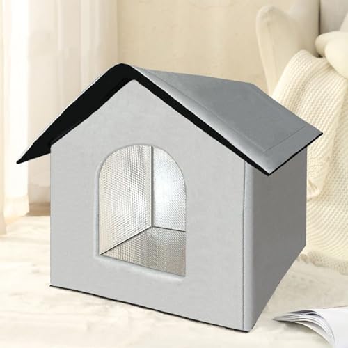 Casa de gatos impermeable para invierno y cama de mascotas exterior 4