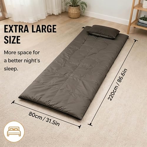 Bolsa de dormir ultraligera compacta, envolvente, para mochila, impermeable con saco de compresión, ideal para camping, viajando y senderismo, temperatura 0 a 15 °C miniatura 4