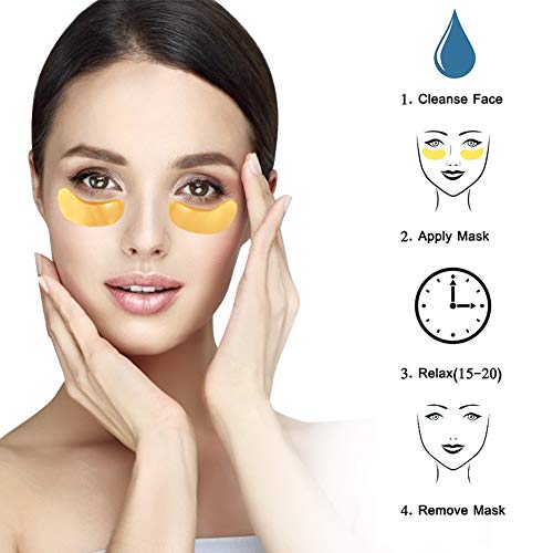 Collageen Oogmasker, Oogbehandelingsmaskers Moisturizer Ooglidcorrectie Onderooglapjes voor gezwollen ogen, Anti-rimpels… - Afbeelding 3