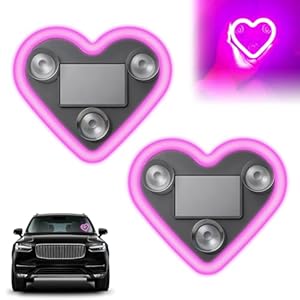 Luz ambiental LED para automóvil, luz de neón LED en forma de corazón con energía solar para conducción nocturna, IP65 impermeable, 5 modos, regalo romántico para Navidad, día de San Valentín