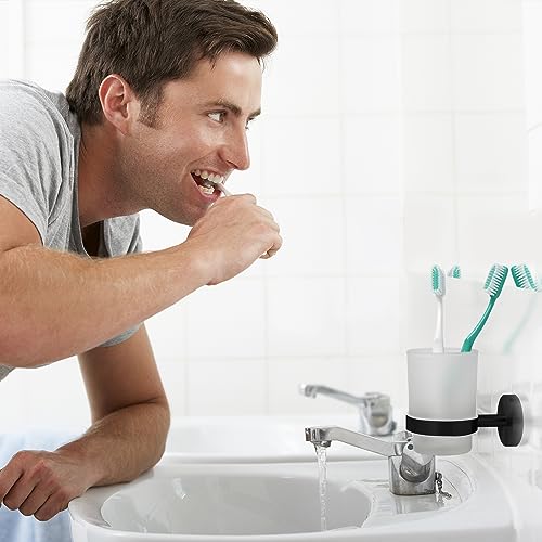 Joeji's Wall Mounted Toothbrush Holders 2 Way Installation - Hygienic Toothbrush Storage Holder Bathroom Set of Frosted Large Toothbrush Holder Cup and Stainless Steel in Black… - Cosy Home Interiors Joeji's Wall Mounted Toothbrush Holders 2 Way Installation - Hygienic Toothbrush Storage Holder Bathroom Set of Frosted Large Toothbrush Holder Cup and Stainless Steel in Black… - Image 7