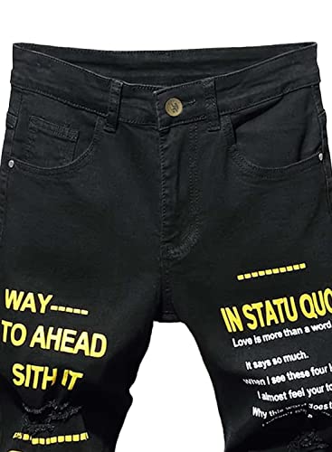 Boy Skinny Jeans Fit Ripped Destroyed Distressed Stretch Slim Jeans Pants #TOP4