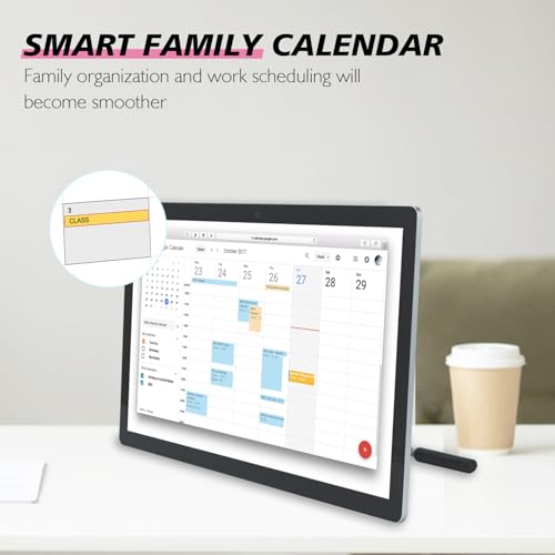 Image of Large Touchscreen Monitor Digital Electronic Calendar, Downloadable APP,10-Point Touch,16:9 Display, Android 13 with 8GB RAM & 128GB ROM,Perfect for Office, Business, and Home (27 inch)