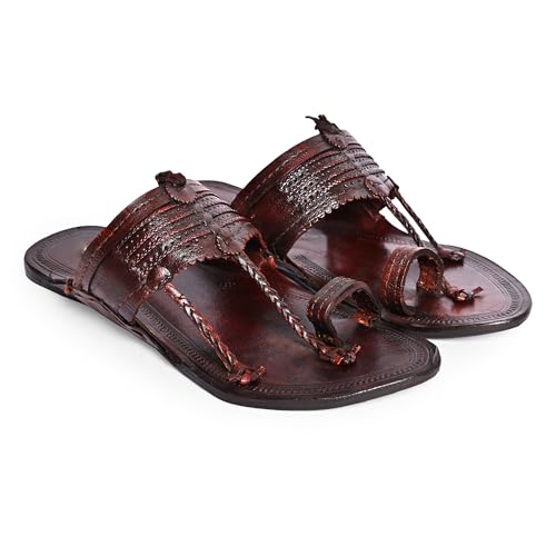 Image of Men's Kolhapuri chappals Leather hardcrafted Stylish,Ethinicwear & Dailywear Designed with Excellence 100% Comfortable.
