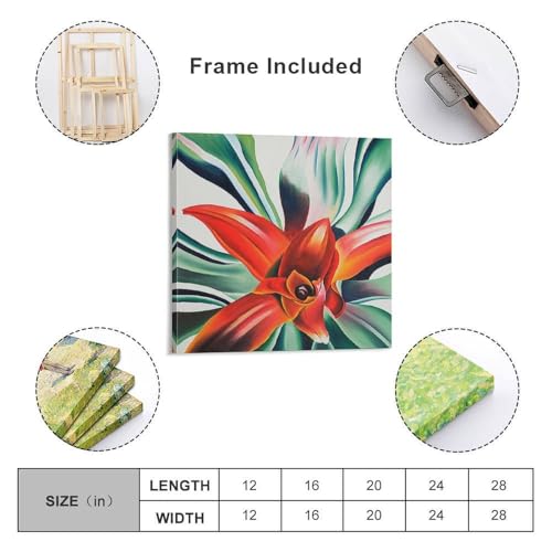 Toile feuilles O'Keeffe 40x40cm pour mur vide - 2