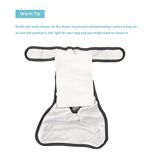 Avont 3 Pack Washable Female Dog Diapers (Medium/13-19 Waist), Premium Reusable Highly Absorbent Doggie Diapers Wraps Durable Dog Diaper Cover -Black/Brown/Grey #TOP7