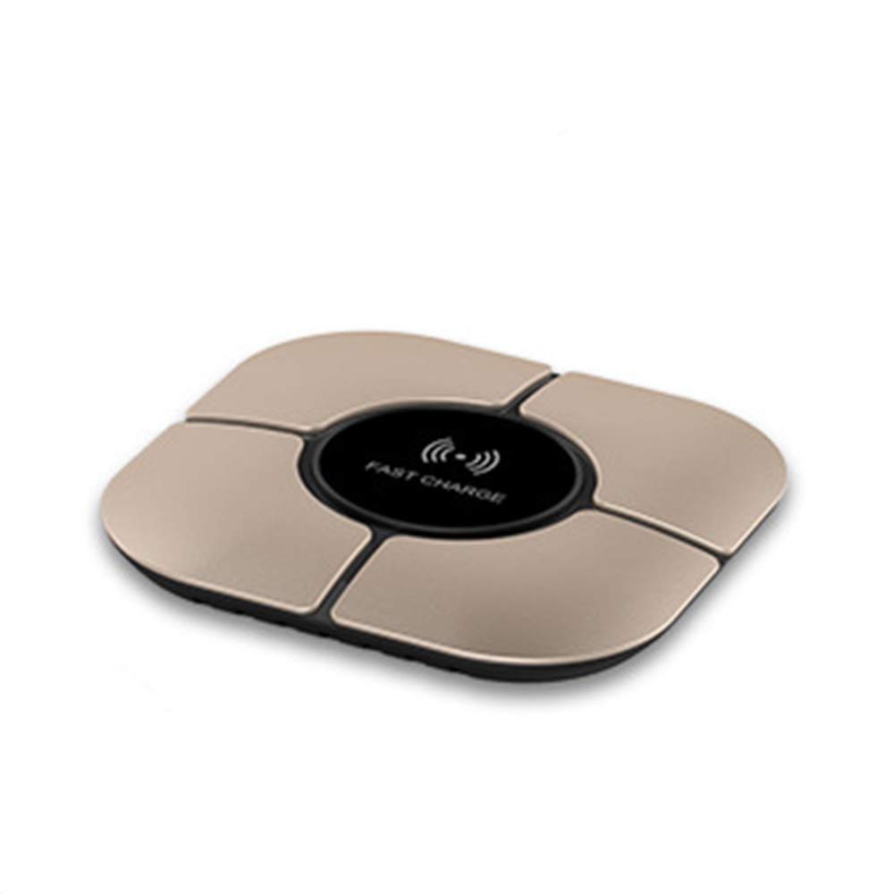 Caricabatterie Wireless Veloce 10W per iPhone XS/XR/X con Base di Ricarica Rapida Fast Charge Wireless Qi da per Galaxy e per Tutti i Dispositivi con Tecnologia Qi, Gold