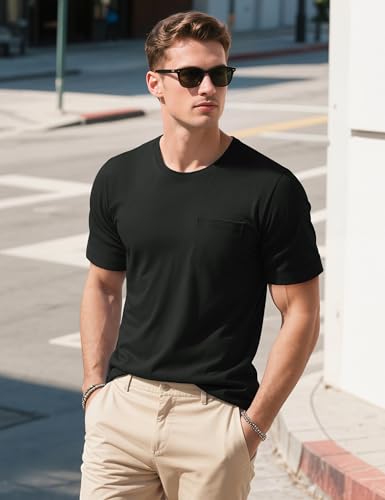 MAGCOMSEN Mens Pocket Tee Shirts UPF 80+ Sun Protection Shirts Lightweight Moisture Wicking Crewneck Casual Summer Tees3